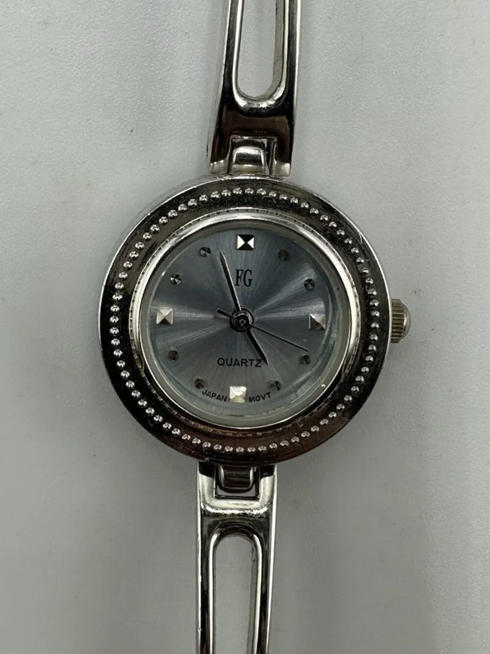 3/$30 Advance Watch Women Silver Tone Round Blue Dial 22MM New Battery 7.25 Inch